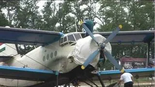 HA-MAM Antonov An-2R spraying demo flight at Pécs-Pogány