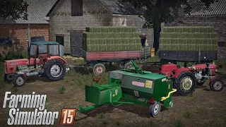 Prasowanie słomy w kostkę ☆ Polska Wieś na Boluśowo v2 [#13] FS15 MP ㋡ Bronczek & MafiaSolec