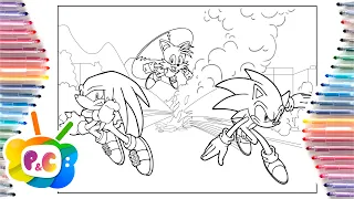 Sonic 2 the hedgehog coloring pages/ Sonic, Tails, Knuckles coloring/ Elektronomia&JJD - Free [NCS]