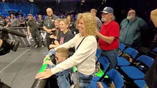 Orange Cassidy brings mini Orange Cassidy into the ring.