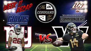 The COMMAND Post Game LIVE!  |  Giants @ Commanders  | Week 11 |  Instant Postgame Analysis LIVE!