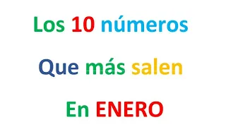 Los 10 números que más salen en el mes de ENERO 2024, EL CAMPEÓN DE LOS NÚMEROS