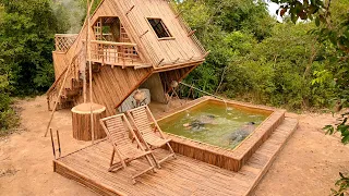 Build Craft Temple Bamboo Villa-House And Next Bamboo Swimming Pools