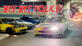 I Hosted a CAR MEET in JAPAN & COPS SHUT IT DOWN | OSAKA Night Meeting | Kanjo Civic EF9 EG6 EK9