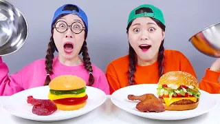 Real Food VS Chocolate Jelly Dessert Challenge DONA