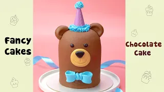 Cute Brown Bear Chocolate Cake