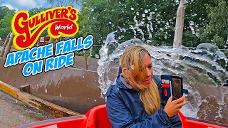 Apache Falls On Ride Soaking at Gulliver's World (Aug 2021) [4K]