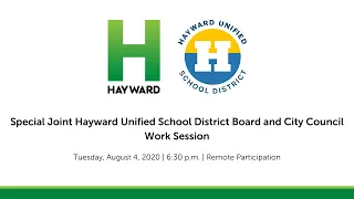 Aug. 4, 2020: Joint City Council-HUSD Board of Trustees Meeting