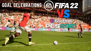 FIFA 22 MOBILE Vs PES 2021 | Goal Celebrations