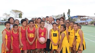 Fijian Prime Minister opens the new Tavua Multi-Purpose Sports Court.