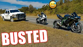 WE GOT CAUGHT...TWICE  | Ninja H2, S1000rr, RSV4, Hyabusa, GSX-R 1000, ZX10r, R1, ZX14r, Panigale V4