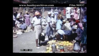 Market on country road in Jamaica, West Indies.  Archive film 96937