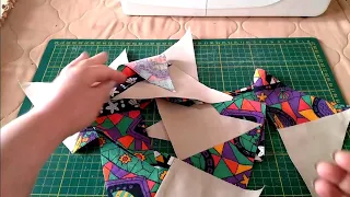 Шью лоскутный БЛОК из двух расцветок ткани /для начинающих / Patchwork