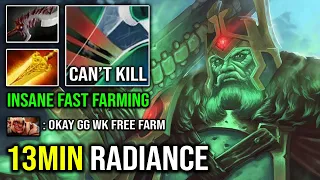 WTF 13Min Radiance Wraith King Insanely Fast Farming EZ 100% Deleted Sand King From Offlane DotA 2