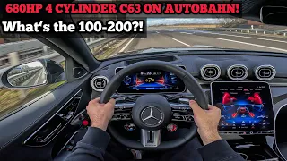 2024 C63S AMG W206 on Autobahn! Can the 4 Cylinder perform?