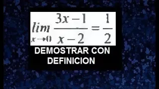 Demostracion de limite utilizando la definición, delta epsilon ejemplos resueltos