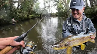 Pescando y Explorando PEQUEÑO RÍO TURBIO lleno de TRUCHAS