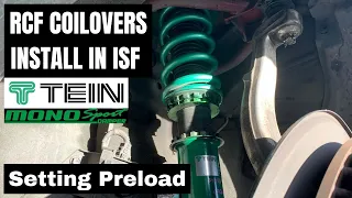 Lexus RCF TEIN Front Coilover Install Into ISF | How To Set Coilover Preload