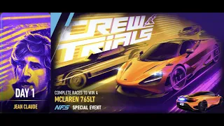 Mclaren 765LT | crew trials | Need For Speed: No Limits | Day 1 & farming