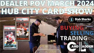 With Slab Sharks at the March 2024 Hub City Card Show - Talking the hockey card hobby as a dealer