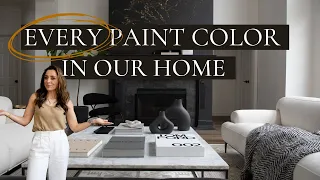 ALL MY PAINT COLORS IN MY HOUSE + TOUR | DESIGNER PAINT COLORS | HOUSE OF VALENTINA