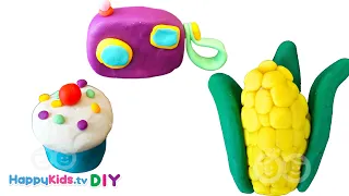 Playdoh Making Food | Paper Crafts | Kid's Crafts and Activities | Happykids DIY