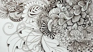 "Zentangle Serenity: Exploring Intricate Patterns within Nature's Embrace" #zentangleart #Zendoodle