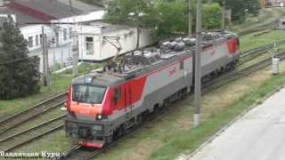 Манёвры электровоза 2ЭС5-003 на станции Новороссийск