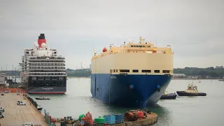 RO-RO Vessel / Car Carrier - DOCKING and Securing Mooring lines-Shipspotting