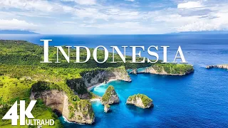 FLYING OVER INDONESIA (4K UHD) - Amazing Beautiful Nature Scenery with Piano  Music - 4K Video HD