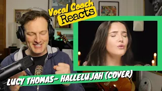 This kid has got pipes! Vocals Coach REACTS - LUCY THOMAS "Hallelujah"