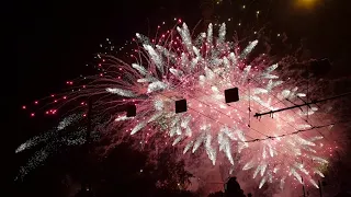 Fireworks and laser show on Telecentre Ostankino in Moscow