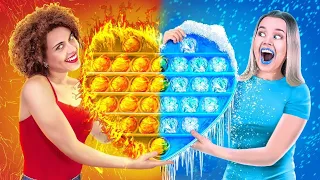 HEIß VS KALT CHALLENGE || Eis-Girl VS Flammen-Girl! Wer zuletzt aufhört, gewinnt bei 123 GO Like!