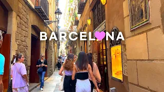 [4K]🇪🇸 Spain Walk, Barcelona : La Rambla, Gothic Quarter, La Boqueria Market, Paella & Seafood. 2022