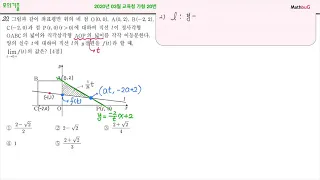 2020년 3월 교육청 가형 20번(21씨뮬1회14번)