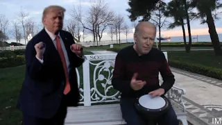 Joe Biden singing, Donald Trump dancing