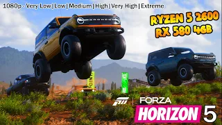 Forza Horizon 5 | Ryzen 5 2600 - RX 580 4GB | Все настройки графики + 1080p