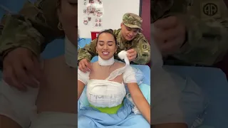 Military husband reunites with Wife after surgery!!❤️ #Shorts