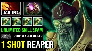 UNLIMITED SKILL SPAM Instant 1 Shot Anyone LEVEL 5 Dagon Necrophos with Octarine Core Dota 2