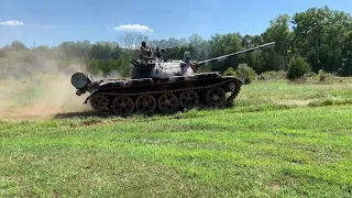 T-55 tank driving