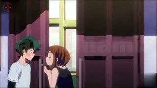 Midoriya kissing Uraraka