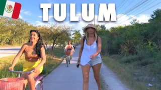 Tulum Centro to Zona Hotelera Walking Tour | Tulum, Mexico 🇲🇽 【4K】