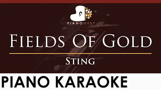 Sting - Fields Of Gold - HIGHER Key (Piano Karaoke Instrumental)