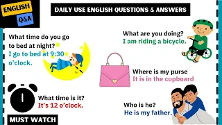 Fun Learning Question & Answers | Daily Use English Question Answers | English Speaking & Listening
