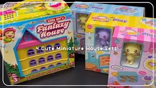 30 Minutes Satisfying with Unboxing Cute Miniature Houses (4 SETS!) ASMR (no music)