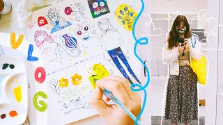 trying glass dip pens, ikea trip, lots of art practice~ ✧ studio vlog