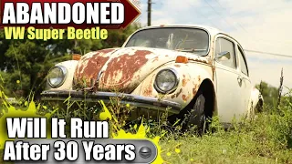 ABANDONED VW Bug Will It Run | FIRST START In 30 YRS | Forgotten Volkswagen Super Beetle | RESTORED