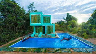 Build Swimming Pool Around Modern Bamboo Villa by Ancient Skills