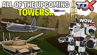 Predictions of UPCOMING Towers: War Machine, Attack Helo & More.. | Roblox Tower Defense X