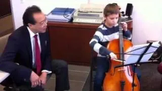 Emilio Medina plays cello for Yo Yo Ma